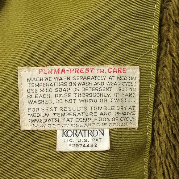 Vintage Oakbrook Sportswear Split Pea Green Long Coat With Fur Lining - Picture 13 of 16